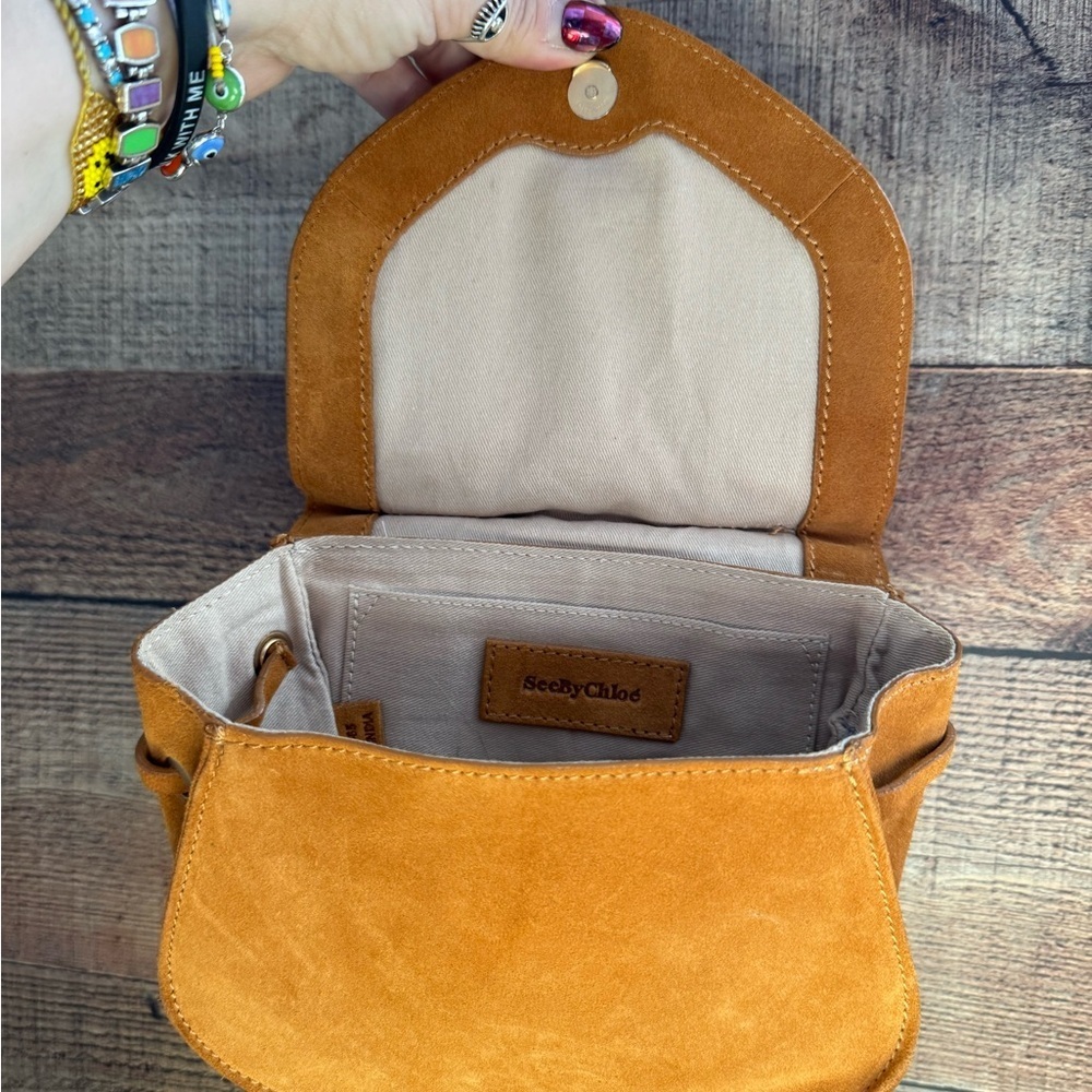 See By Chloé Collins Suede Crossbody Saddle Bag - Picture 12 of 15